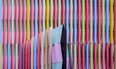 The colorful Facade of the Brandhorst Museum in Munich by Architects Louisa Hutton and Matthias Sauerbruch